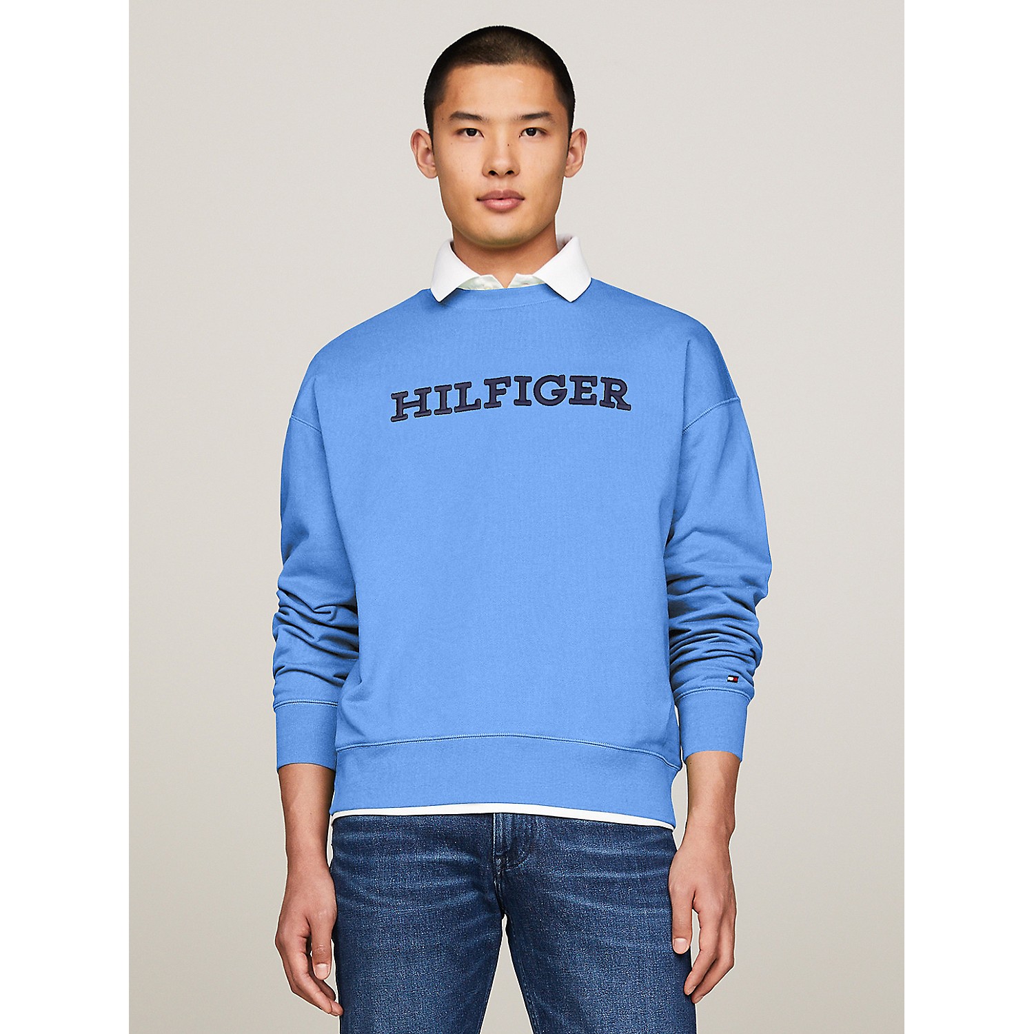 TOMMY HILFIGER Embroidered Monotype Crewneck